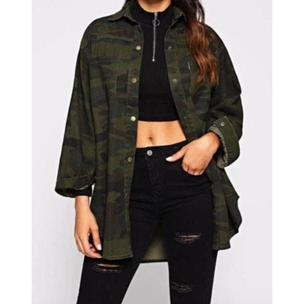 Shein Camo Buttonup Jacket